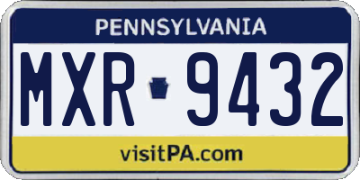 PA license plate MXR9432