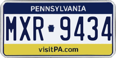 PA license plate MXR9434