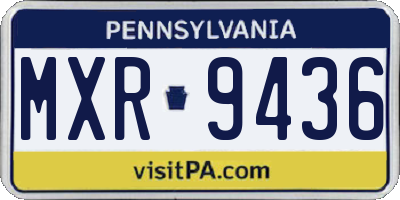 PA license plate MXR9436