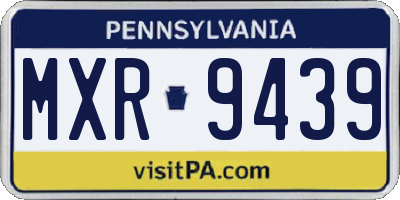 PA license plate MXR9439