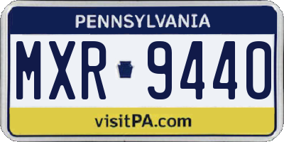 PA license plate MXR9440
