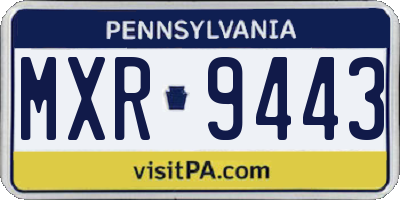 PA license plate MXR9443