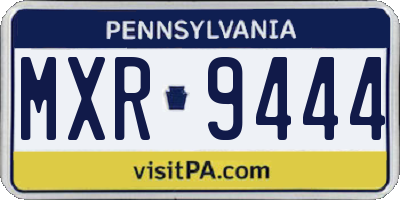 PA license plate MXR9444