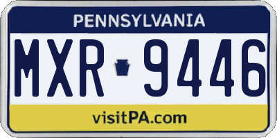 PA license plate MXR9446