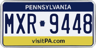PA license plate MXR9448