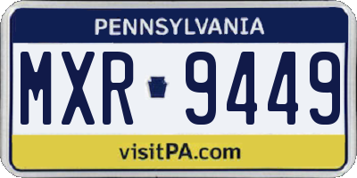 PA license plate MXR9449