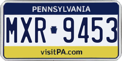 PA license plate MXR9453