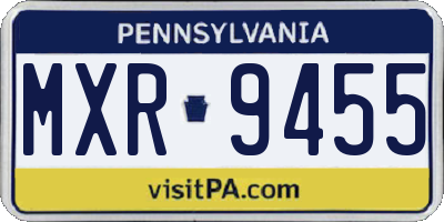PA license plate MXR9455