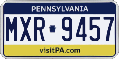 PA license plate MXR9457