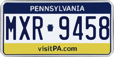 PA license plate MXR9458