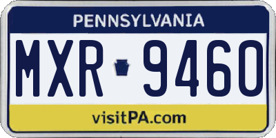 PA license plate MXR9460