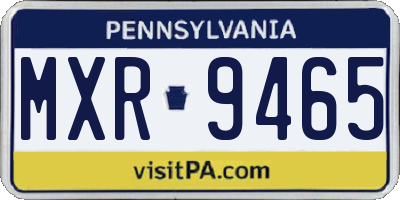 PA license plate MXR9465