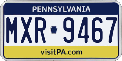 PA license plate MXR9467