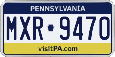 PA license plate MXR9470