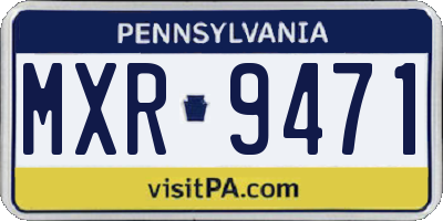 PA license plate MXR9471