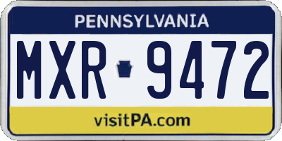 PA license plate MXR9472