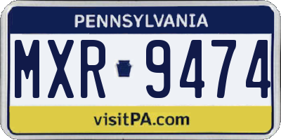 PA license plate MXR9474