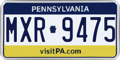 PA license plate MXR9475