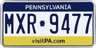 PA license plate MXR9477