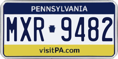 PA license plate MXR9482