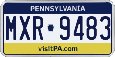 PA license plate MXR9483
