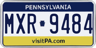 PA license plate MXR9484