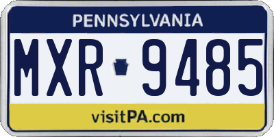 PA license plate MXR9485