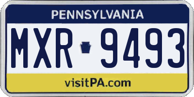 PA license plate MXR9493