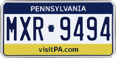 PA license plate MXR9494