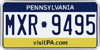 PA license plate MXR9495