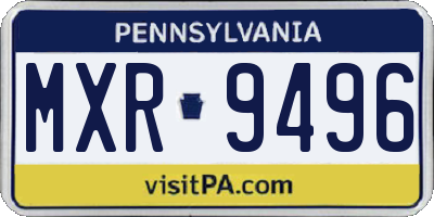PA license plate MXR9496