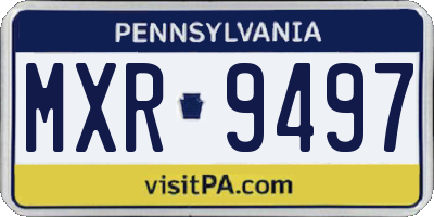 PA license plate MXR9497