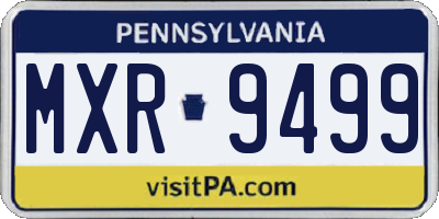 PA license plate MXR9499