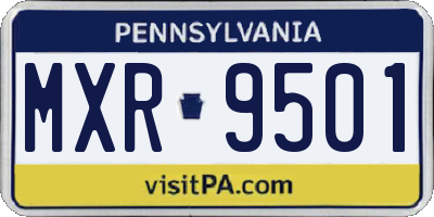 PA license plate MXR9501