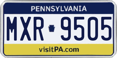 PA license plate MXR9505