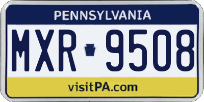 PA license plate MXR9508