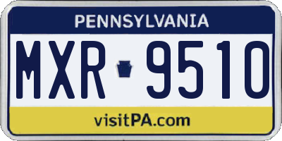 PA license plate MXR9510