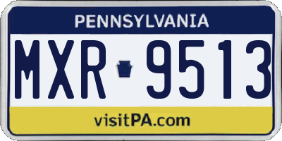 PA license plate MXR9513