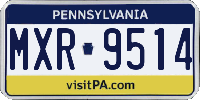 PA license plate MXR9514