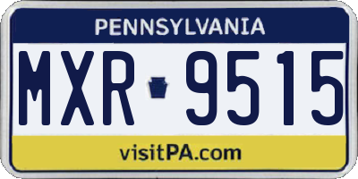 PA license plate MXR9515