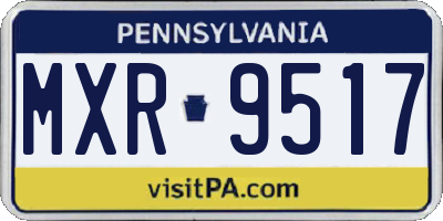 PA license plate MXR9517