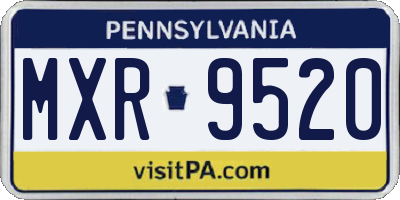 PA license plate MXR9520