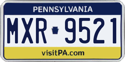 PA license plate MXR9521