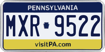 PA license plate MXR9522