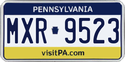 PA license plate MXR9523