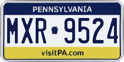 PA license plate MXR9524