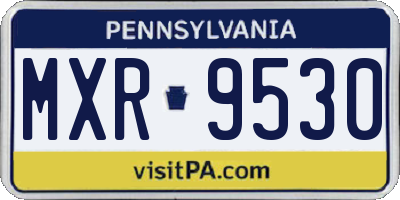 PA license plate MXR9530