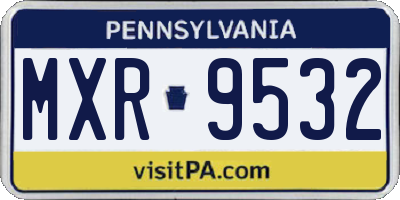 PA license plate MXR9532