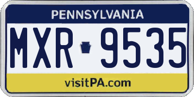 PA license plate MXR9535