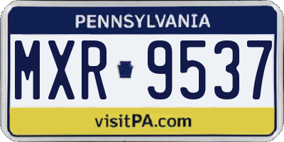 PA license plate MXR9537